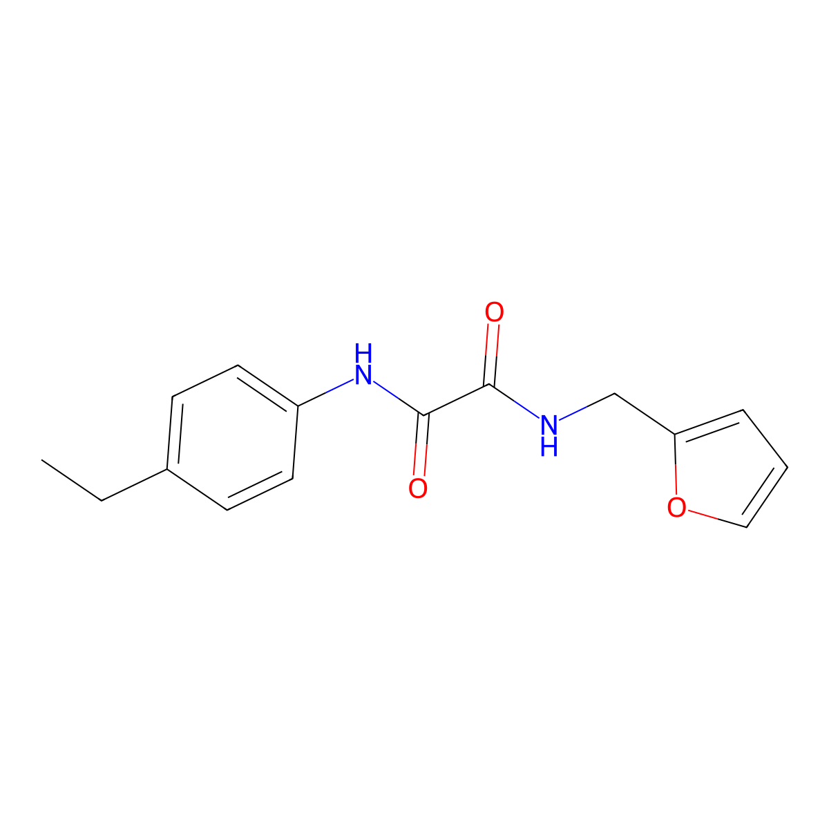 N'-(4-ethylphenyl)-N-(furan-2-ylmethyl)oxamide molecular structure, CAS 332065-21-1