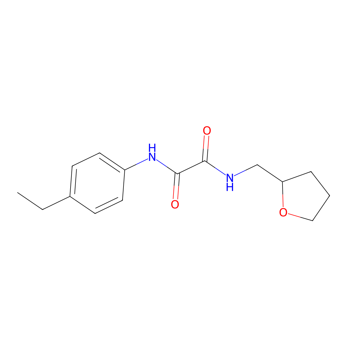 N'-(4-ethylphenyl)-N-(oxolan-2-ylmethyl)oxamide molecular structure, CAS 332065-22-2