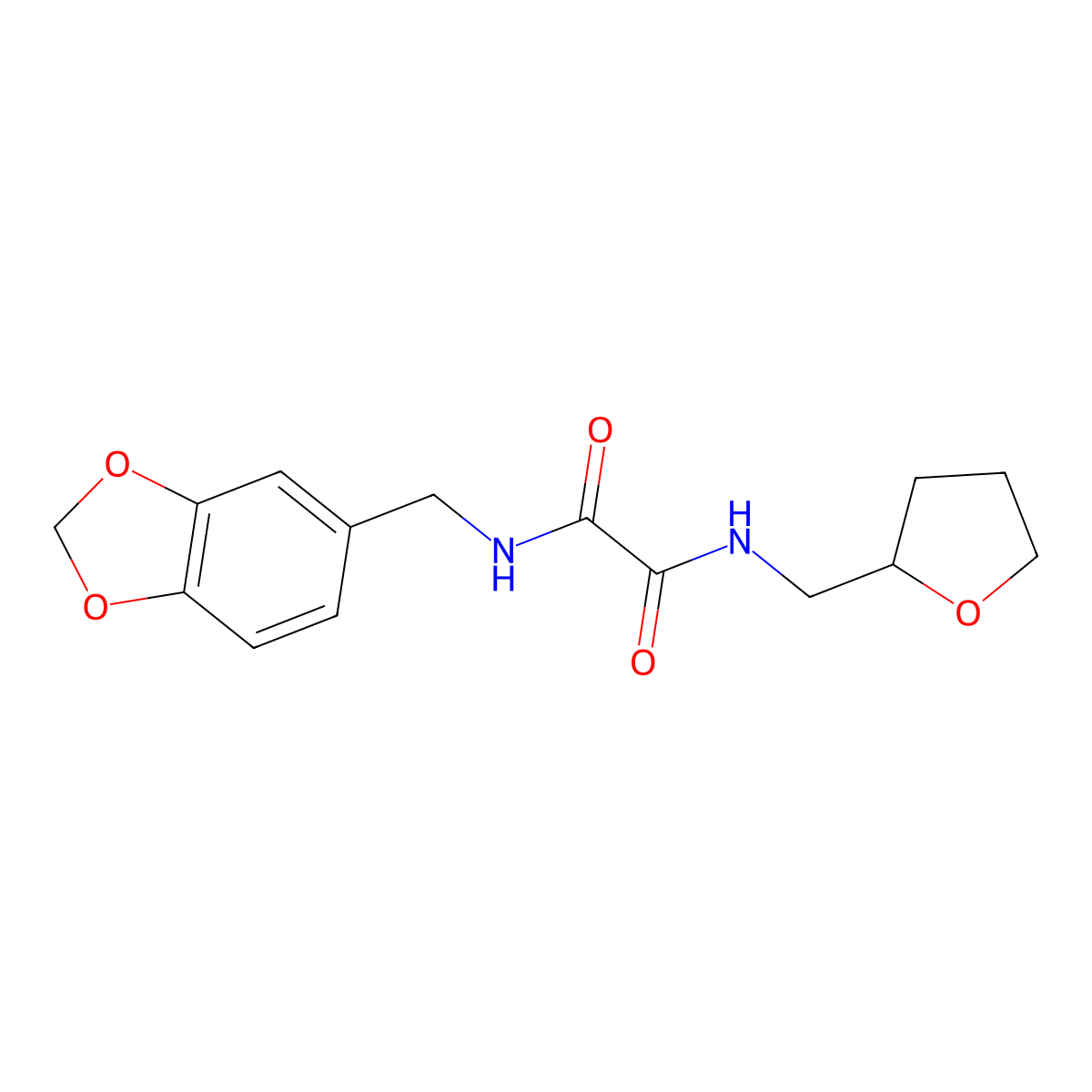 N-(1,3-benzodioxol-5-ylmethyl)-N'-(tetrahydrofuran-2-ylmethyl)ethanediamide molecular structure, CAS 332065-36-8
