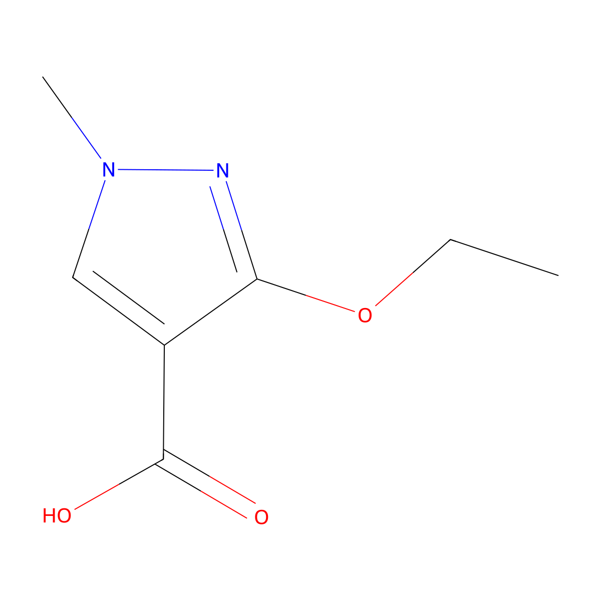 3-Ethoxy-1-methyl-1H-pyrazole-4-carboxylic acid molecular structure, CAS 332067-18-2