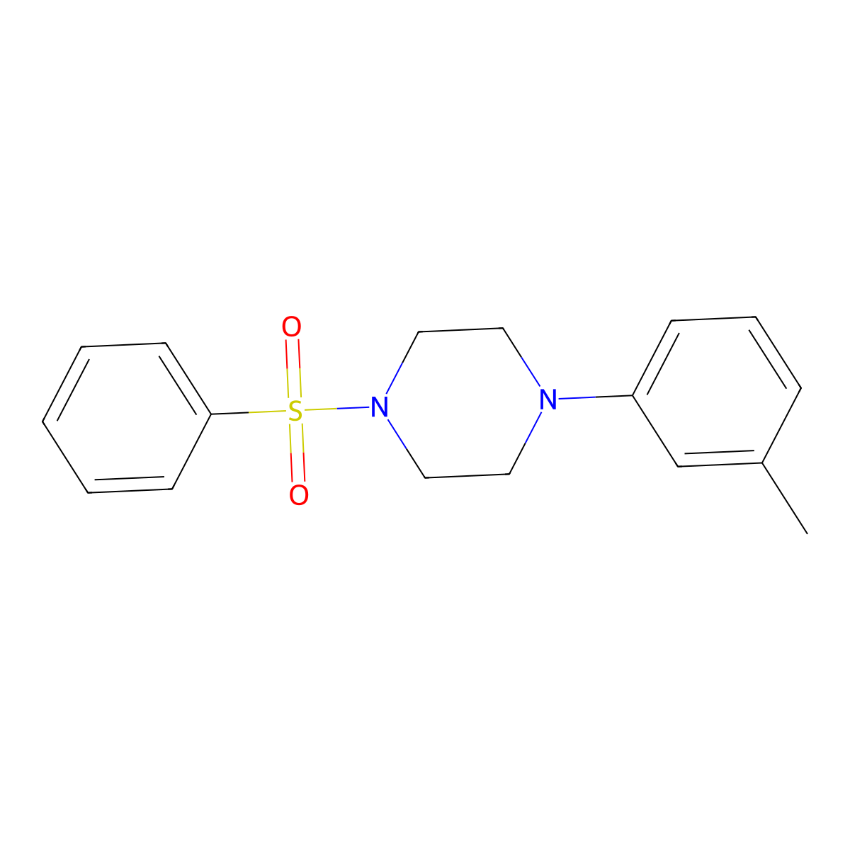 1-(Benzenesulfonyl)-4-(3-methylphenyl)piperazine molecular structure, CAS 332072-94-3