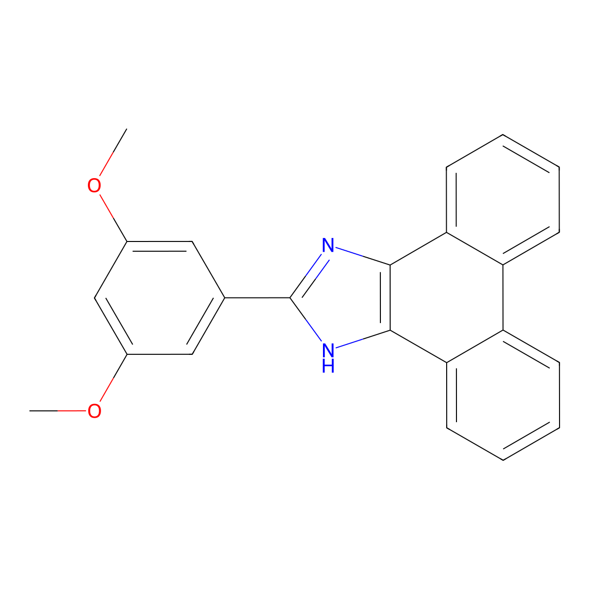 2-(3,5-dimethoxyphenyl)-1H-phenanthro[9,10-d]imidazole molecular structure, CAS 332073-17-3