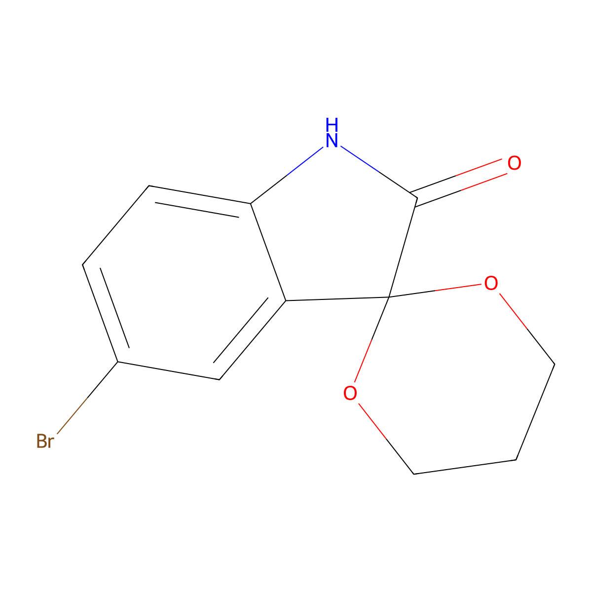 5'-Bromospiro[[1,3]dioxane-2,3'-indolin]-2'-one molecular structure, CAS 332073-48-0
