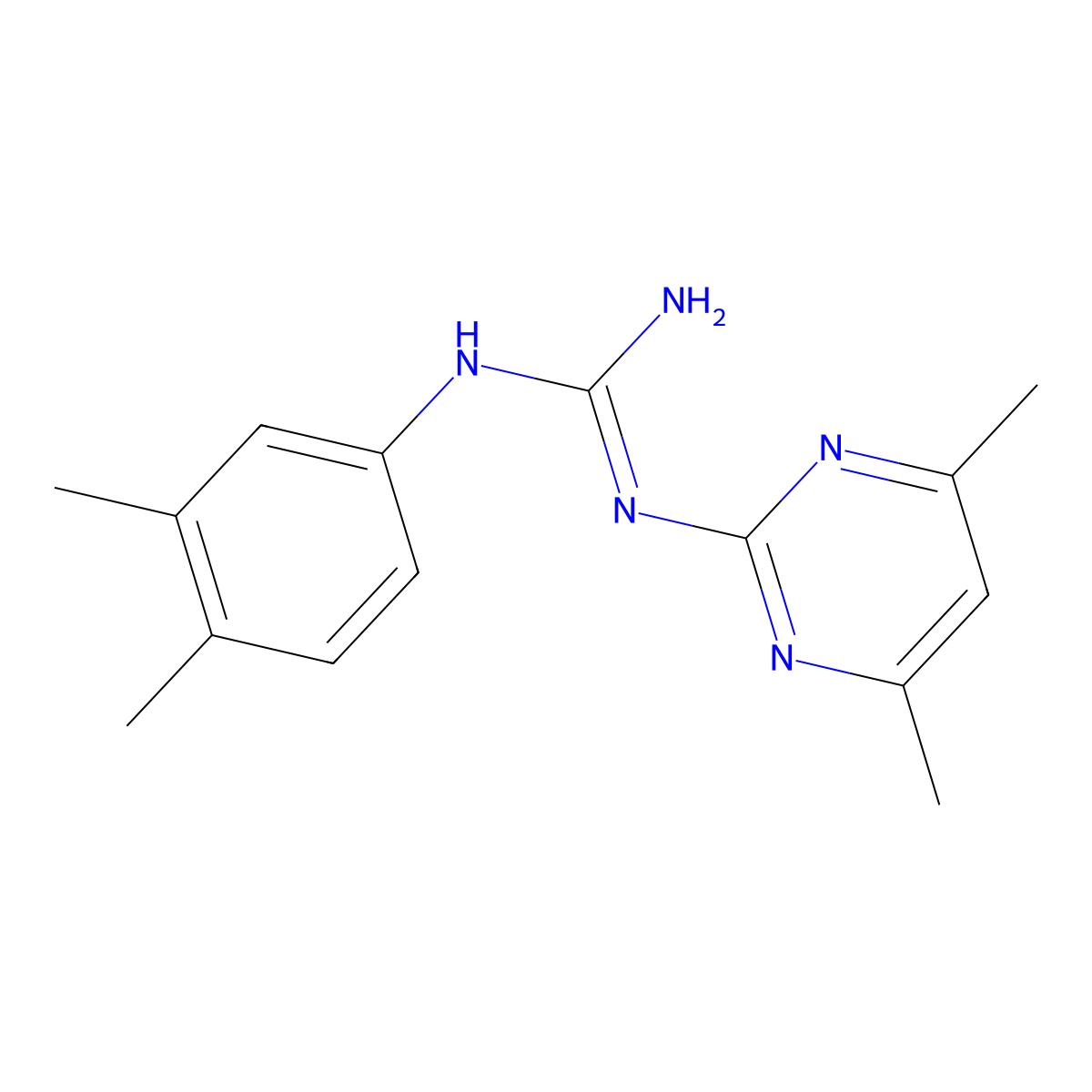 1-(3,4-Dimethylphenyl)-3-(4,6-dimethylpyrimidin-2-yl)guanidine molecular structure, CAS 332073-80-0