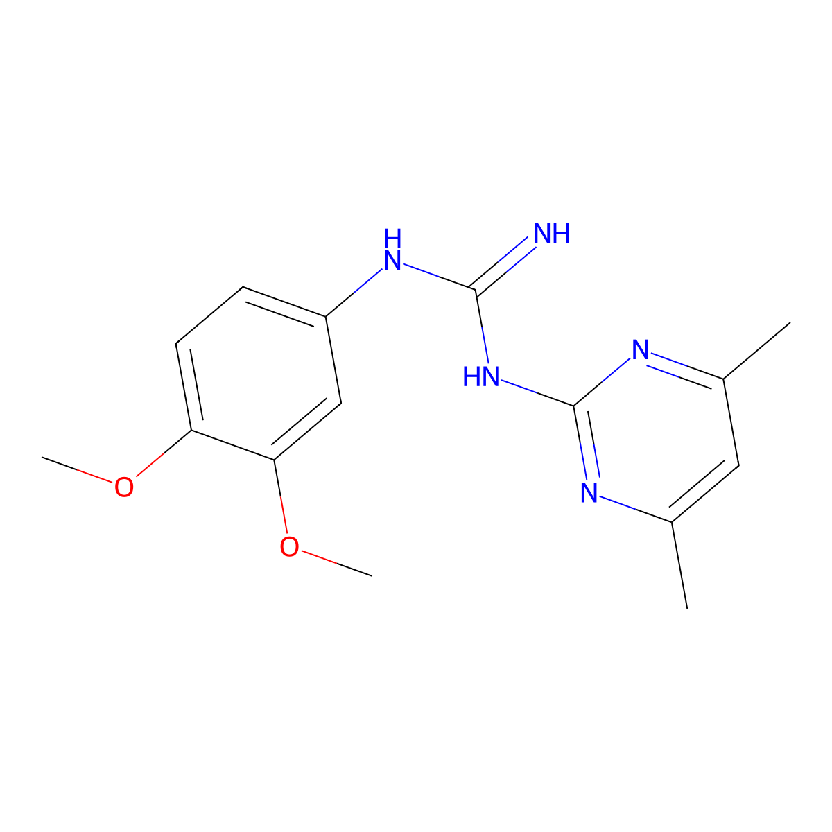 1-(3,4-Dimethoxyphenyl)-3-(4,6-dimethylpyrimidin-2-yl)guanidine molecular structure, CAS 332073-81-1