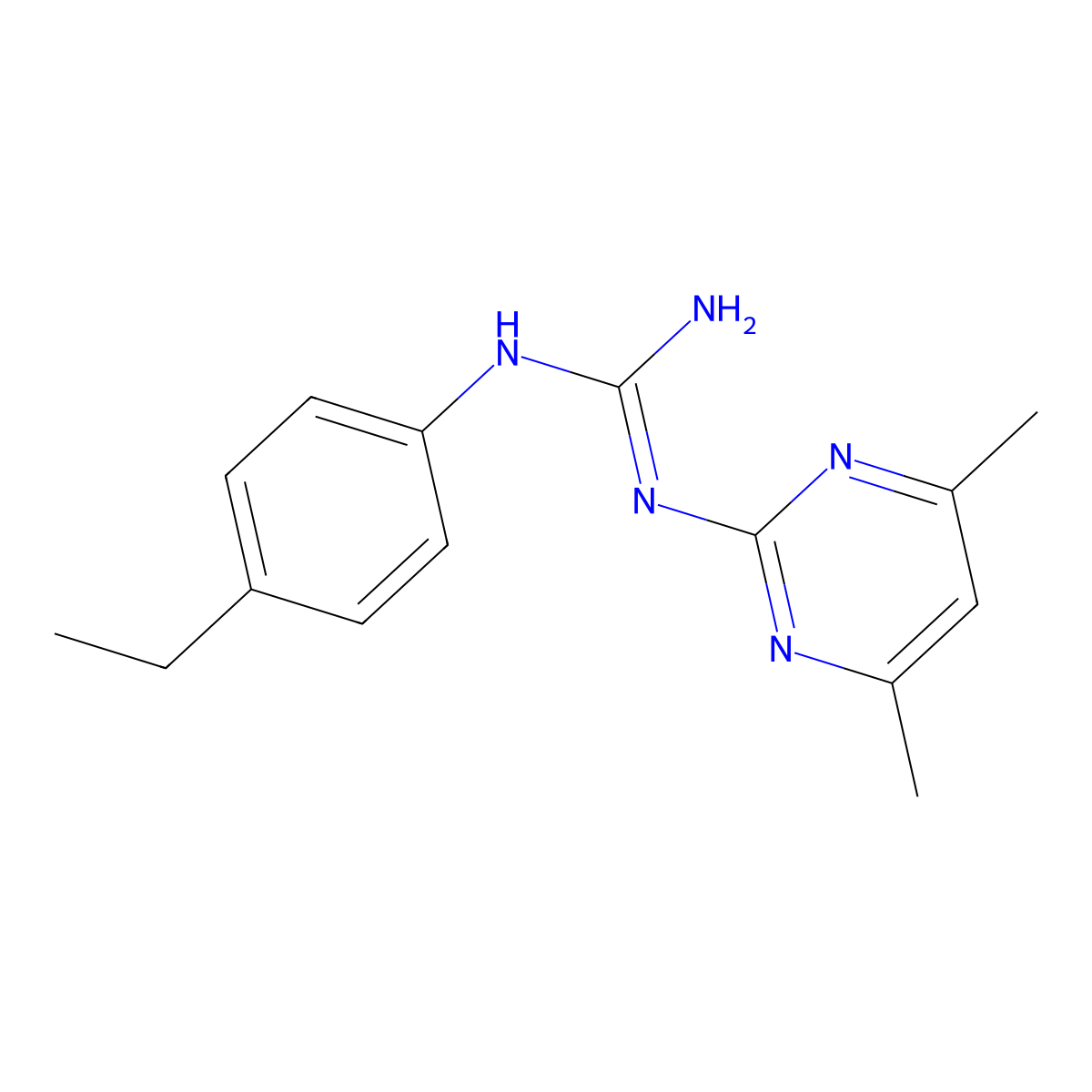 N-(4,6-dimethylpyrimidin-2-yl)-N'-(4-ethylphenyl)guanidine molecular structure, CAS 332073-84-4
