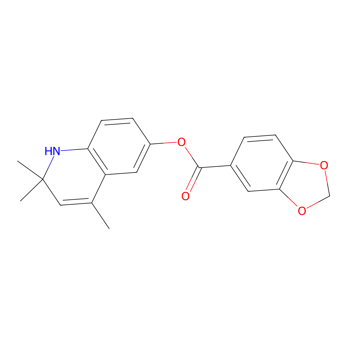 (2,2,4-trimethyl-1H-quinolin-6-yl) 1,3-benzodioxole-5-carboxylate molecular structure, CAS 332074-48-3