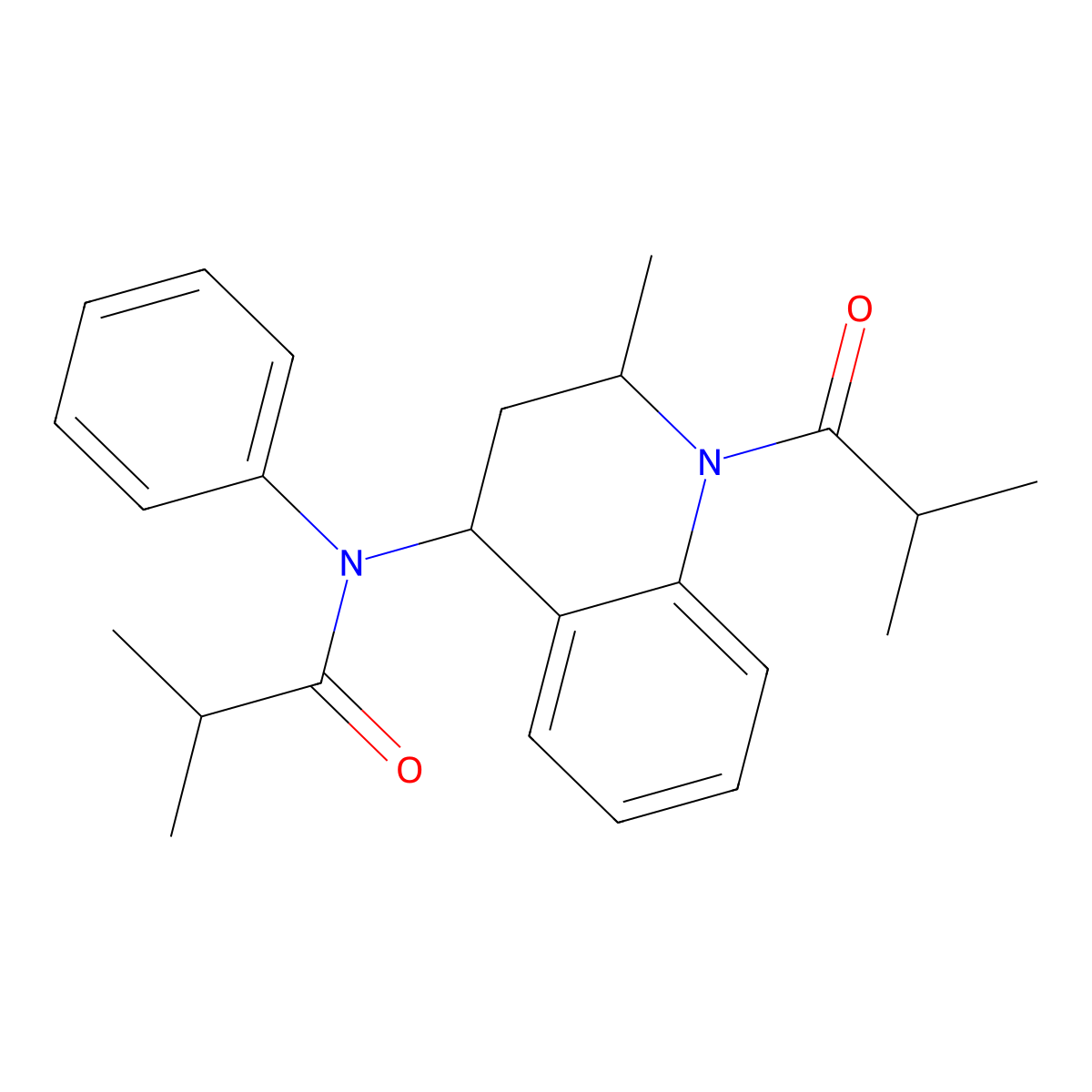 2-methyl-N-[2-methyl-1-(2-methylpropanoyl)-1,2,3,4-tetrahydroquinolin-4-yl]-N-phenylpropanamide molecular structure, CAS 332074-50-7