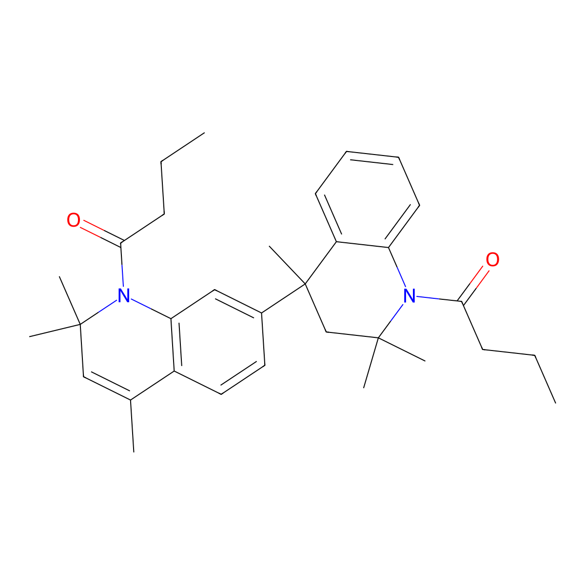 1-[4-(1-butanoyl-2,2,4-trimethylquinolin-7-yl)-2,2,4-trimethyl-3H-quinolin-1-yl]butan-1-one molecular structure, CAS 332074-54-1
