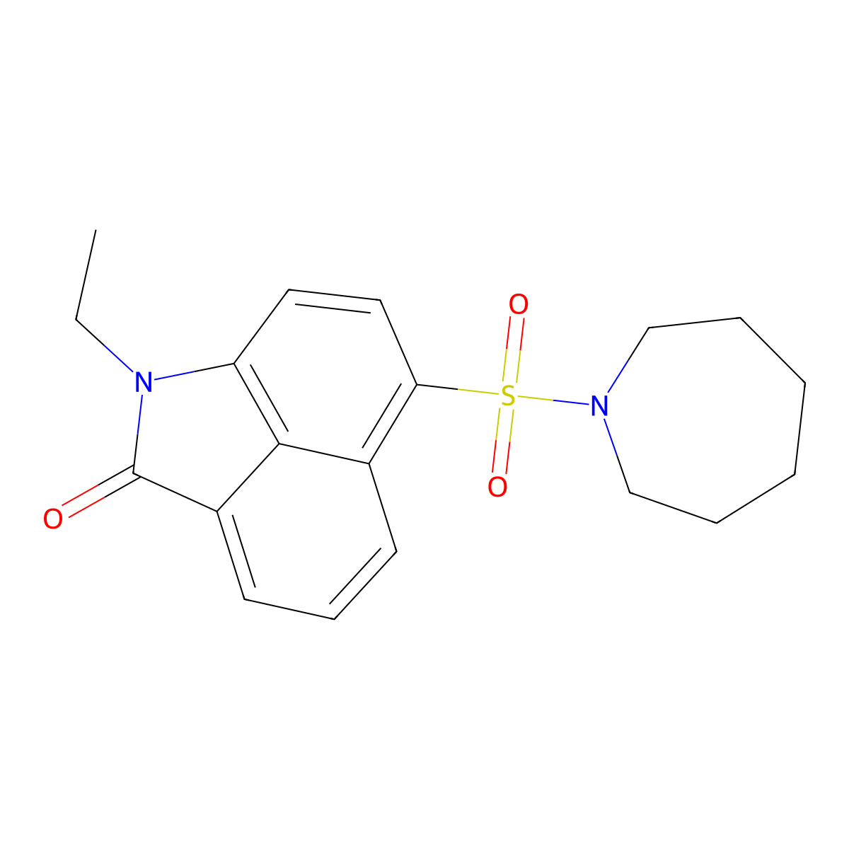 6-(1-azepanylsulfonyl)-1-ethylbenzo[cd]indol-2(1H)-one molecular structure, CAS 332074-97-2