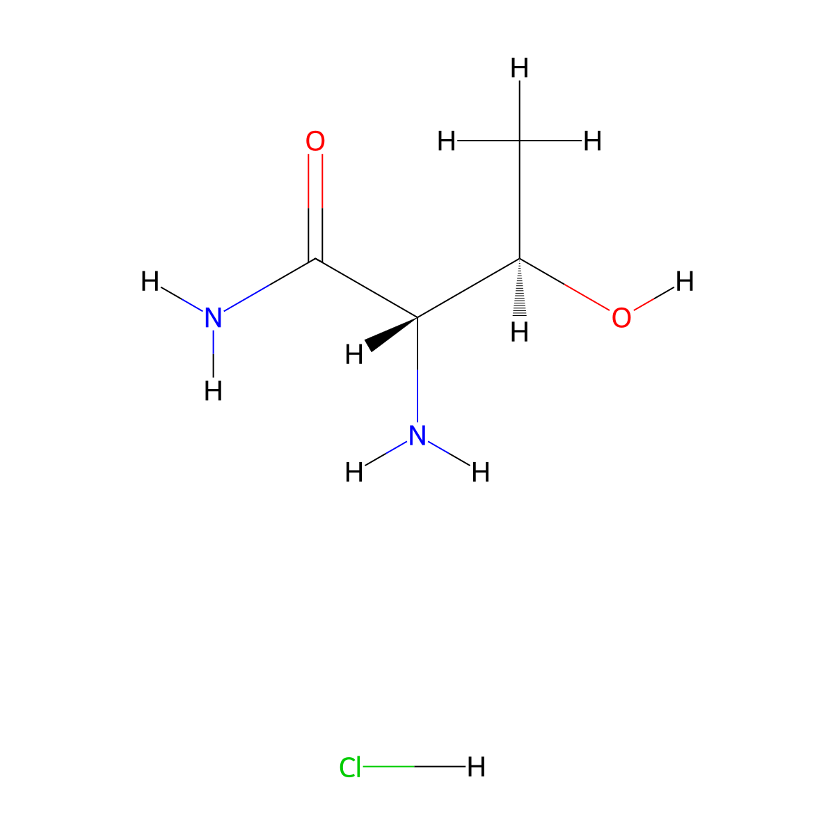[R-(R*,S*)]-2-amino-3-hydroxybutyramide monohydrochloride molecular structure, CAS 33209-01-7