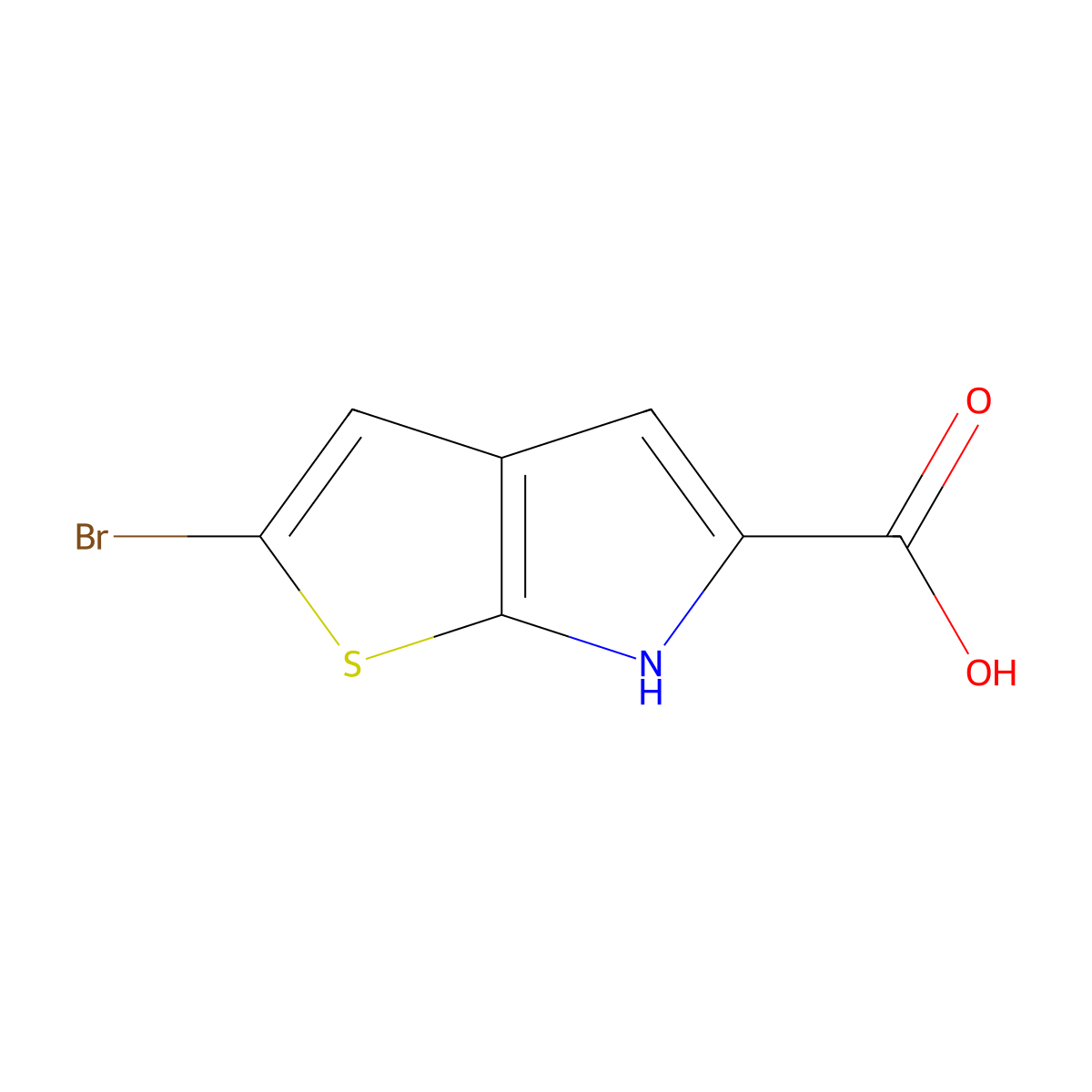 2-bromo-6H-thieno[2,3-b]pyrrole-5-carboxylic acid molecular structure, CAS 332098-83-6