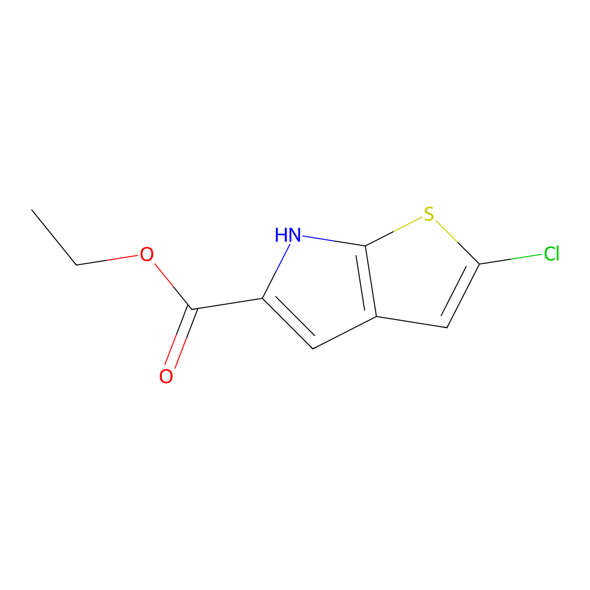 ethyl 2-chloro-6H-thieno[2,3-b]pyrrole-5-carboxylate molecular structure, CAS 332099-01-1