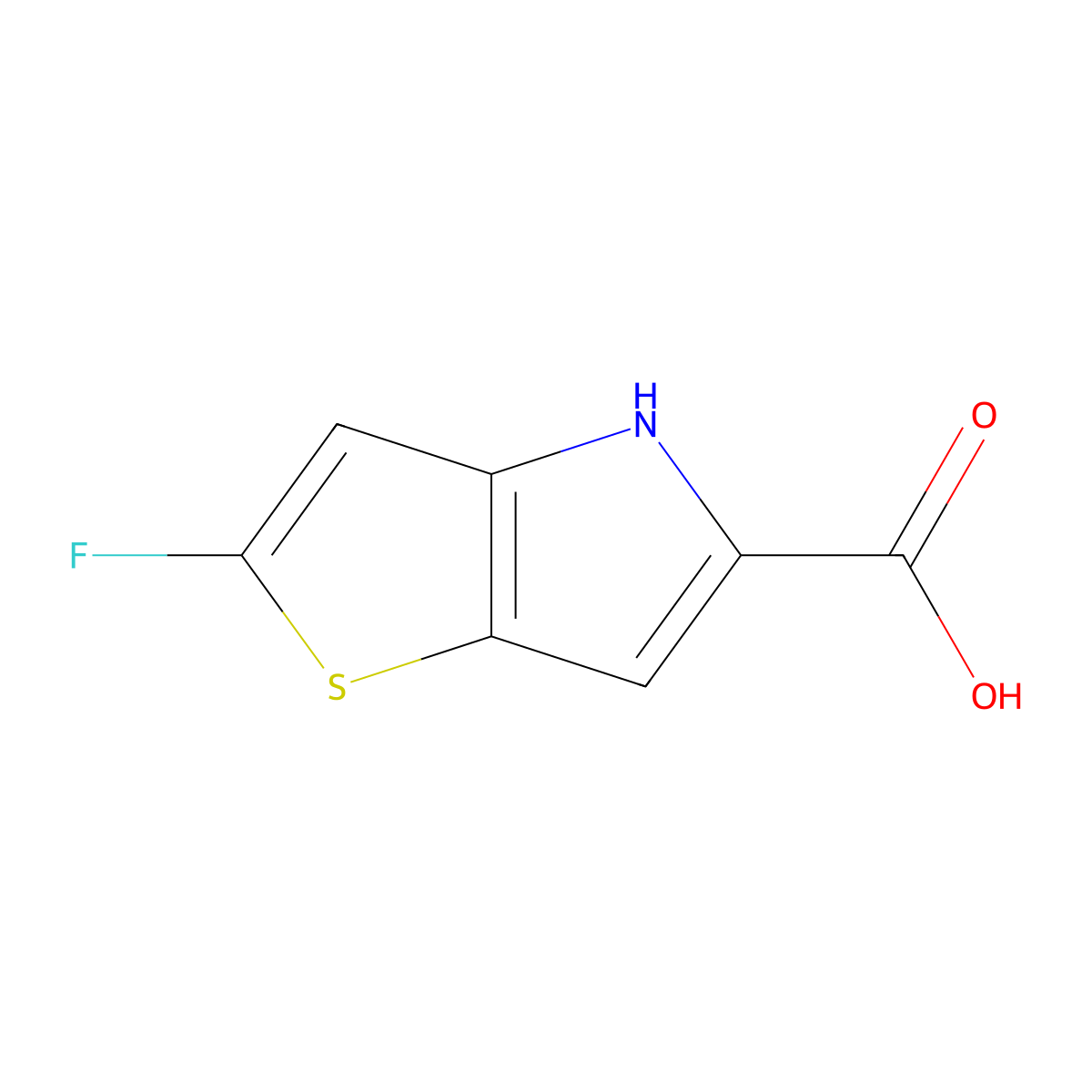 2-Fluoro-4h-thieno[3,2-b]pyrrole-5-carboxylic acid molecular structure, CAS 332099-24-8