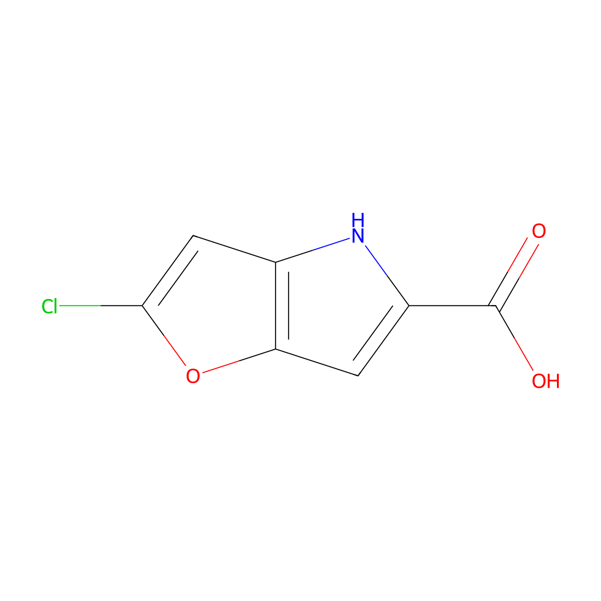 2-chloro-4H-furo(3,2-b)pyrrole-5-carboxylic acid molecular structure, CAS 332099-29-3