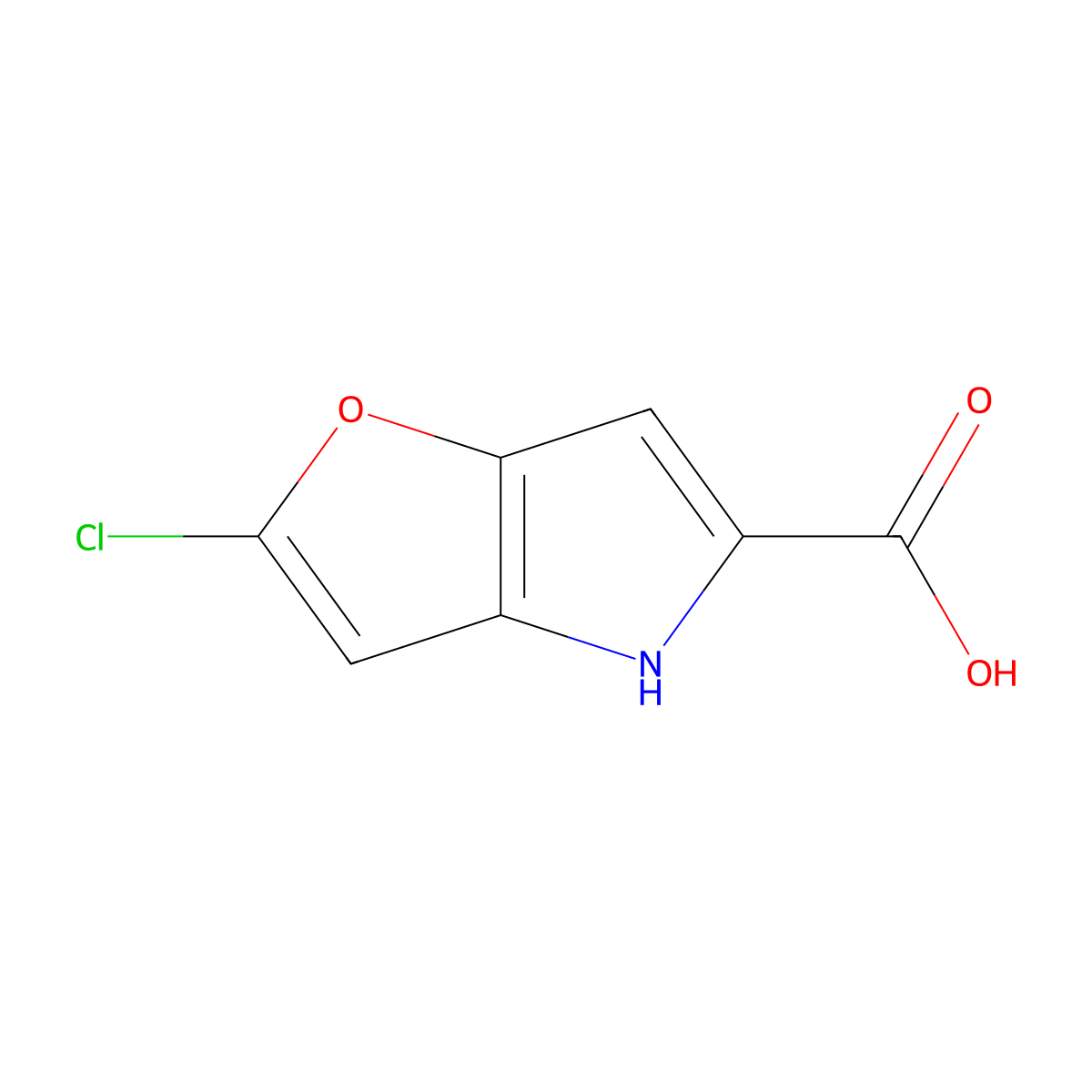 2-chloro-4H-furo(3,2-b)pyrrole-5-carboxylic acid molecular structure, CAS 332099-29-3