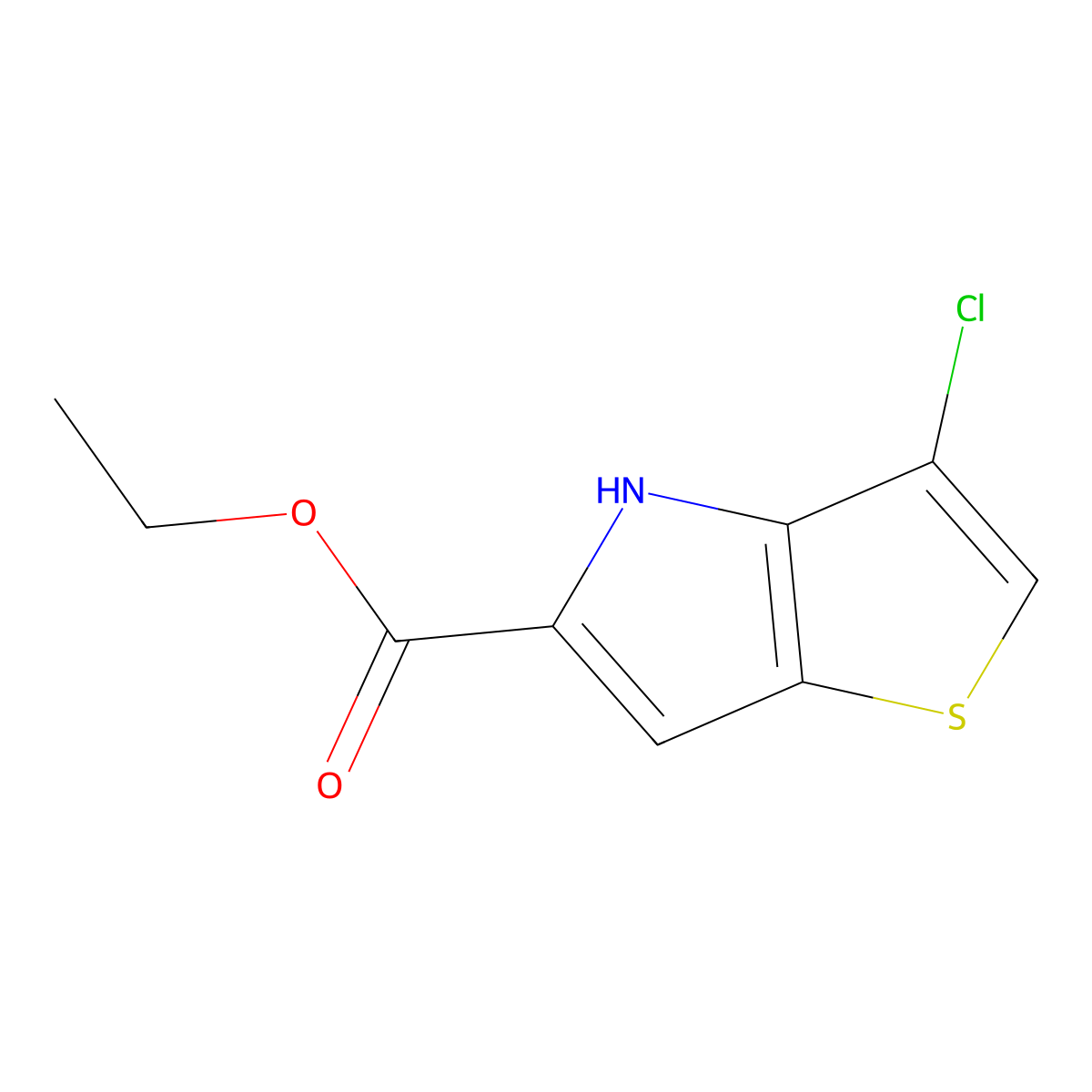 Ethyl 3-chloro-4H-thieno[3,2-B]pyrrole-5-carboxylate molecular structure, CAS 332099-31-7