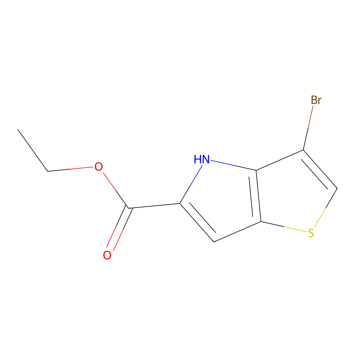 ethyl 3-bromo-4H-thieno[3,2-b]pyrrole-5-carboxylate molecular structure, CAS 332099-35-1