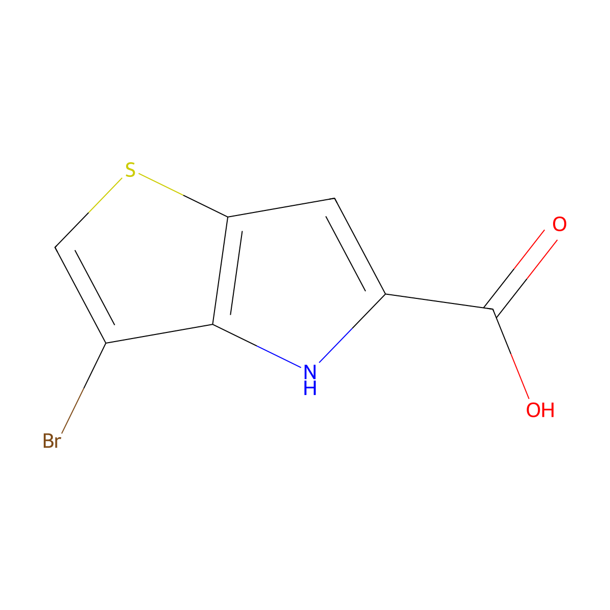 3-Bromo-4H-thieno(3,2-b)pyrrole-5-carboxylic acid molecular structure, CAS 332099-36-2
