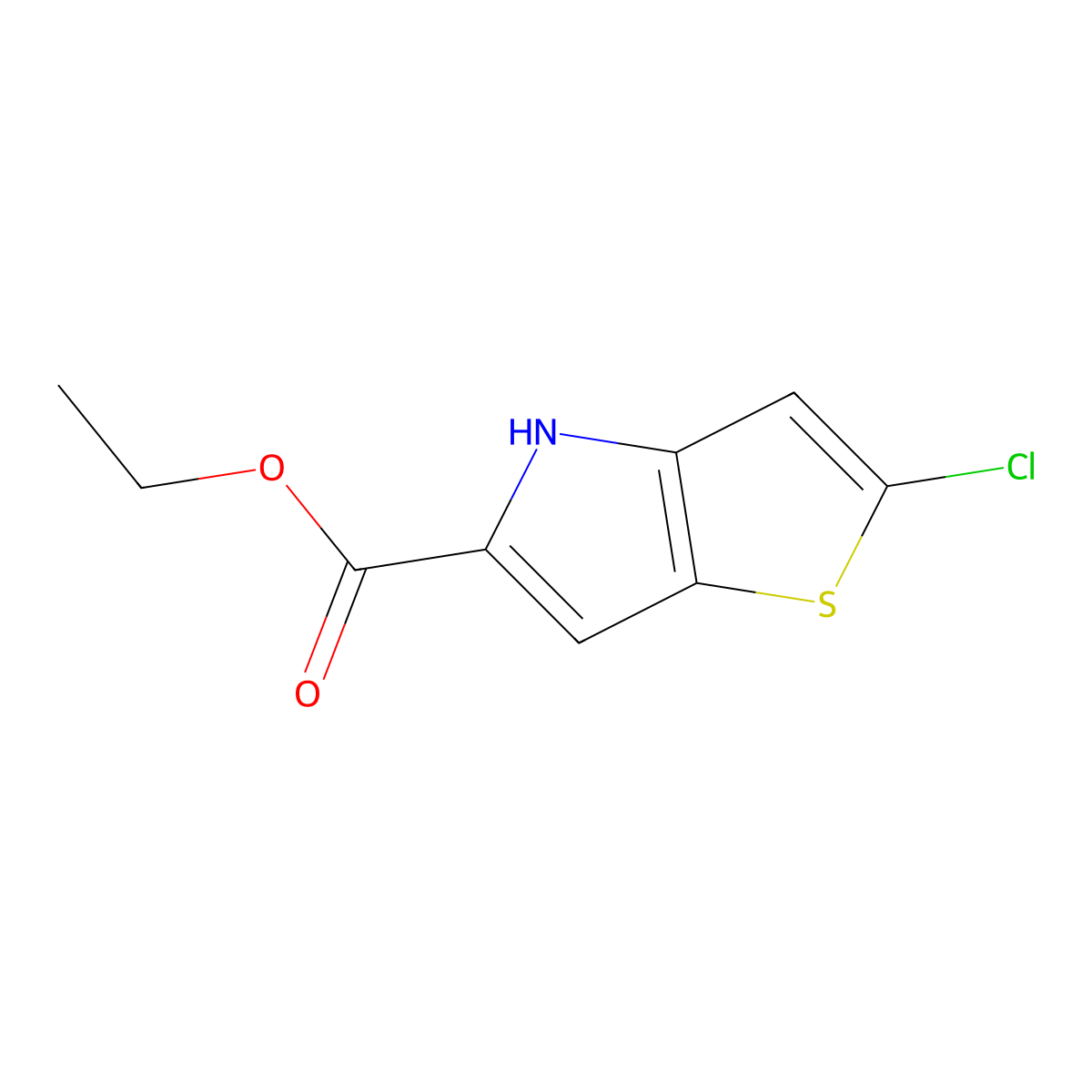 Ethyl 2-chloro-4H-thieno[3,2-b]pyrrole-5-carboxylate molecular structure, CAS 332099-38-4