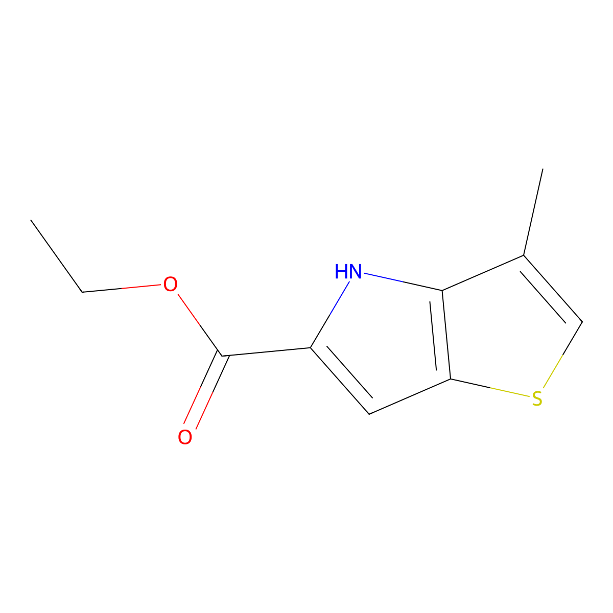 Ethyl 3-methyl-4H-thieno[3,2-B]pyrrole-5-carboxylate molecular structure, CAS 332099-42-0