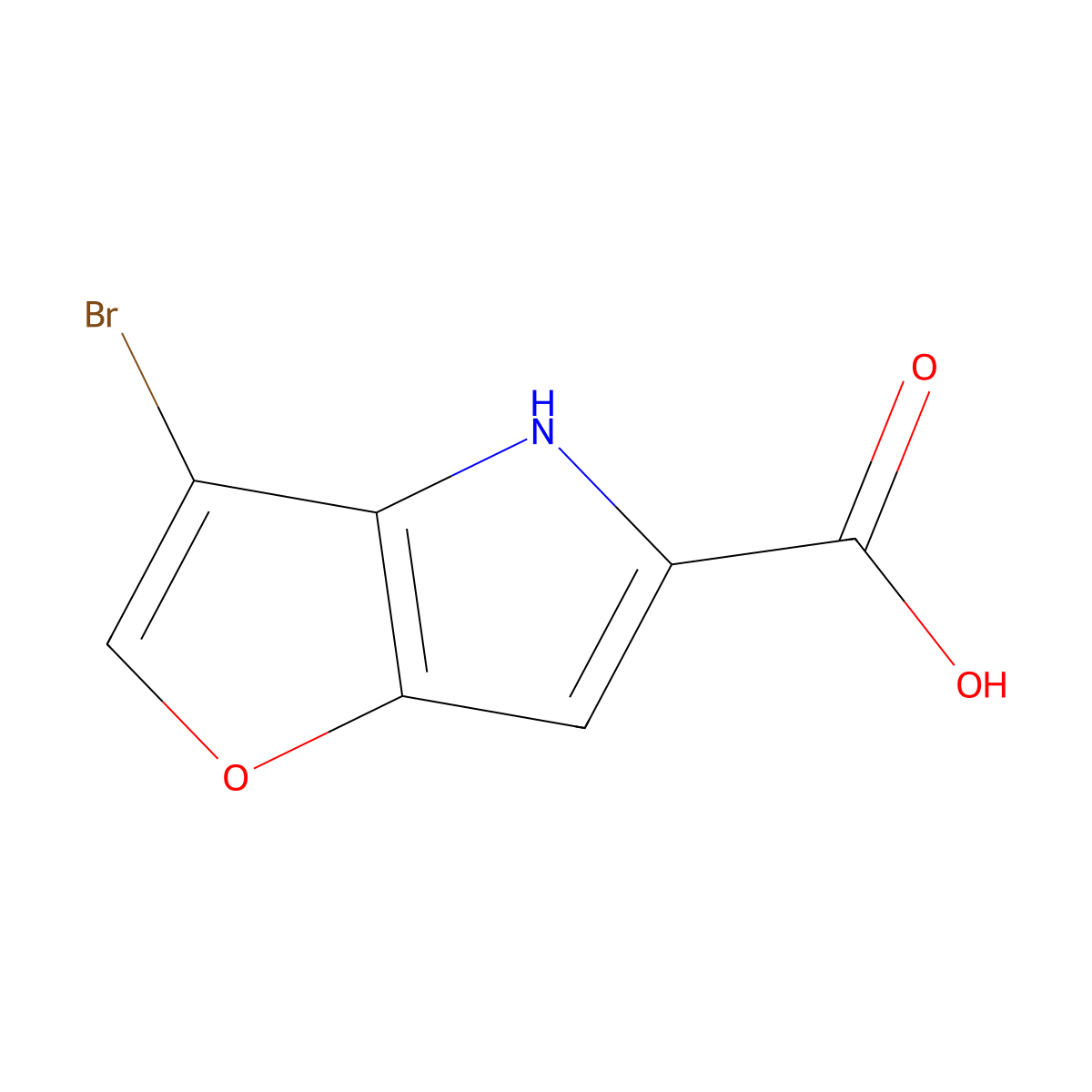 3-bromo-4H-furo[3,2-b]pyrrole-5-carboxylic acid molecular structure, CAS 332099-52-2