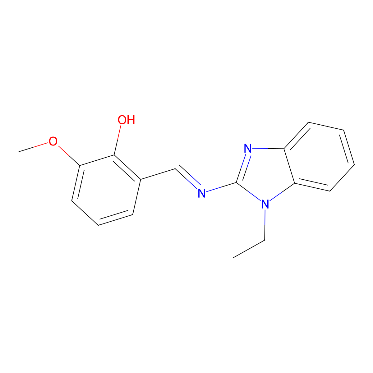 2-[[(1-Ethyl-1H-benzimidazol-2-yl)imino]methyl]-6-methoxyphenol molecular structure, CAS 332099-53-3