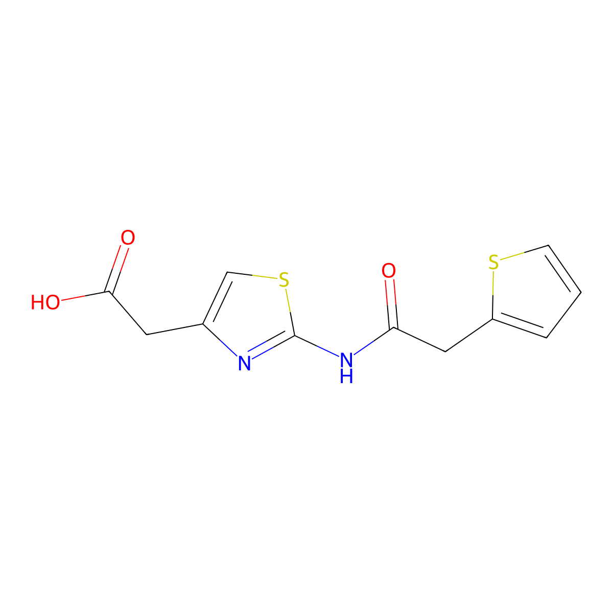 2-{2-[2-(Thiophen-2-yl)acetamido]-1,3-thiazol-4-yl}acetic acid molecular structure, CAS 332099-91-9