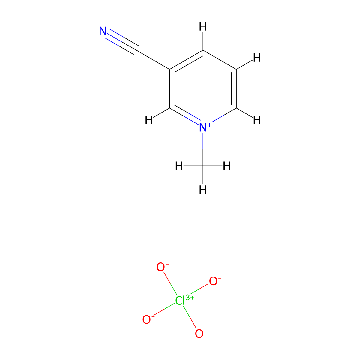 3-Cyano-1-methylpyridin-1-ium perchlorate monohydrate molecular structure, CAS 3321-20-8