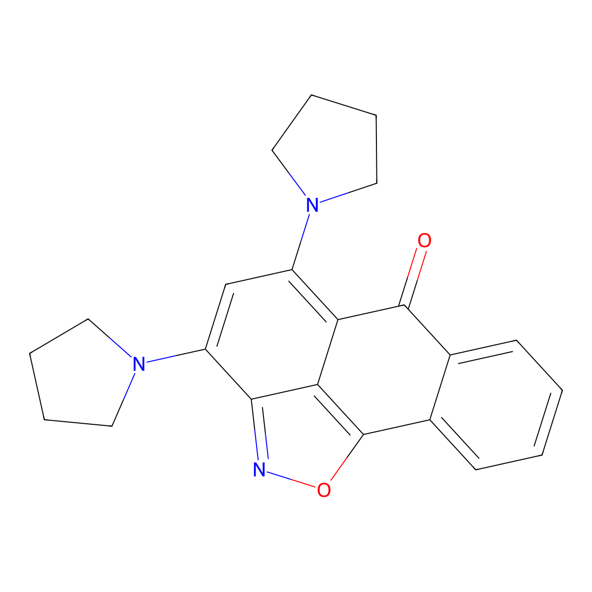 3,5-di(1-pyrrolidinyl)-6H-anthra[1,9-cd]isoxazol-6-one molecular structure, CAS 332100-01-3