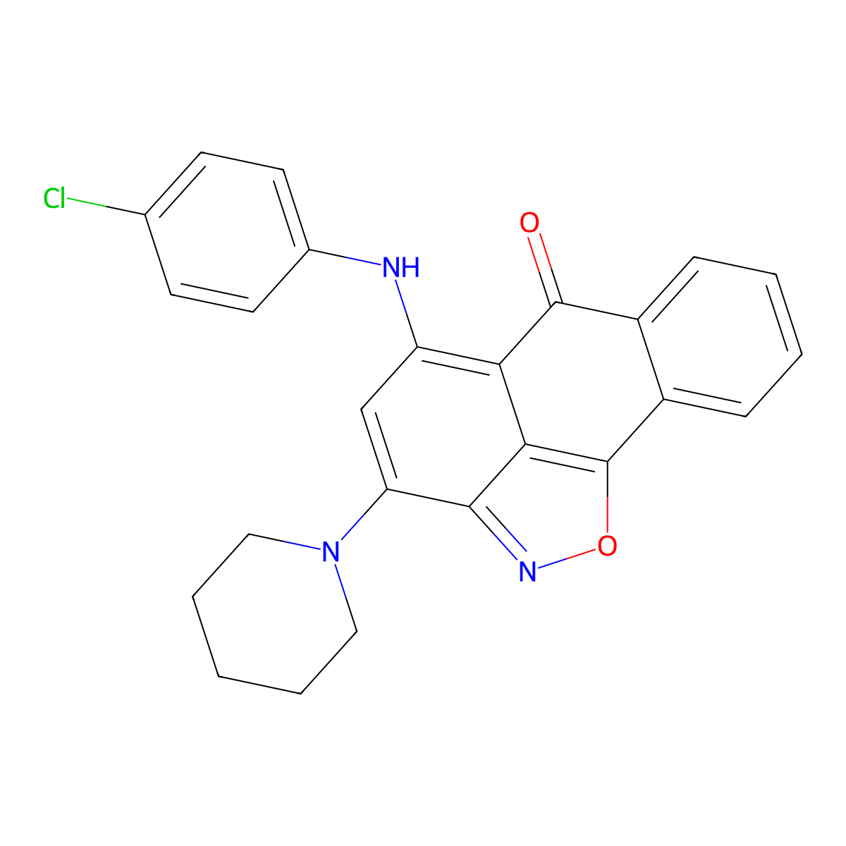 5-(4-chloroanilino)-3-(1-piperidinyl)-6H-anthra[1,9-cd]isoxazol-6-one molecular structure, CAS 332100-05-7