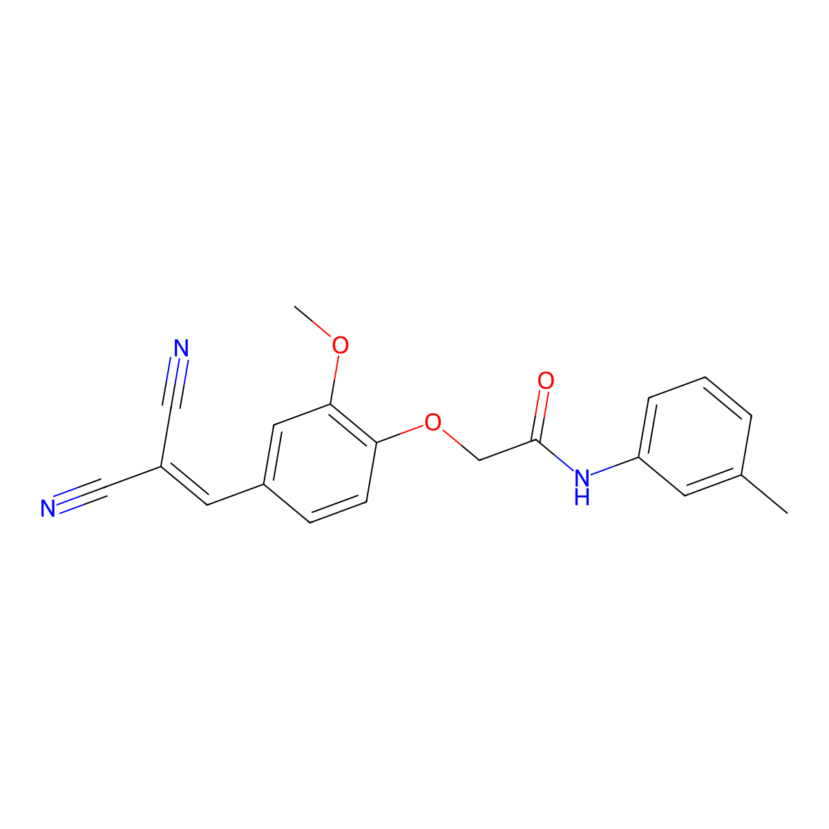 2-(4-(2,2-Dicyanovinyl)-2-methoxyphenoxy)-N-(m-tolyl)acetamide molecular structure, CAS 332100-29-5