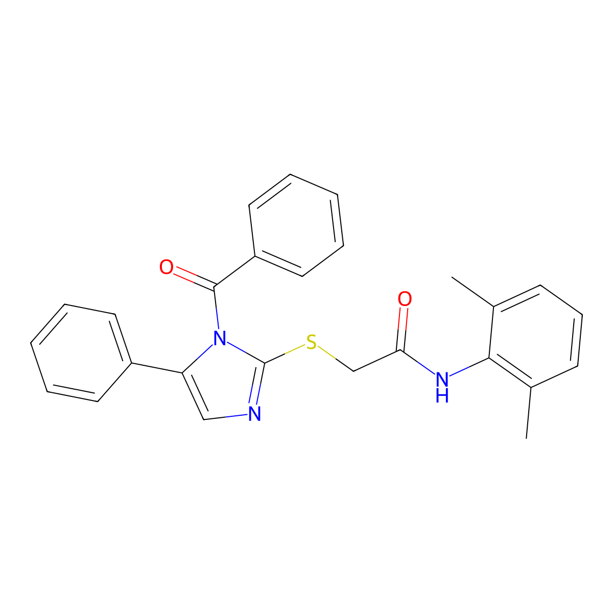 2-((1-Benzoyl-5-phenyl-1H-imidazol-2-yl)thio)-N-(2,6-dimethylphenyl)acetamide molecular structure, CAS 332101-53-8
