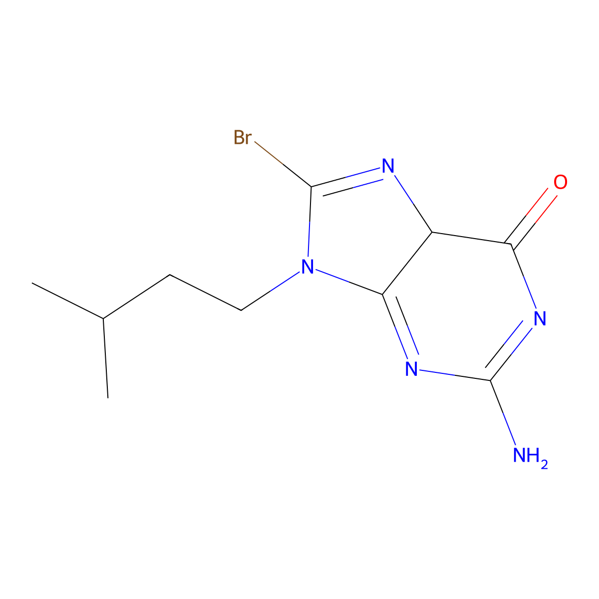 2-amino-8-bromo-9-isopentyl-5H-purin-6(9H)-one molecular structure, CAS 332102-03-1