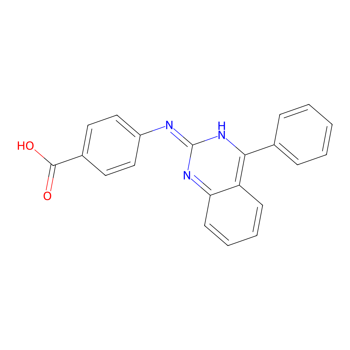 4-[(4-Phenylquinazolin-2-yl)amino]benzoic acid molecular structure, CAS 332102-09-7
