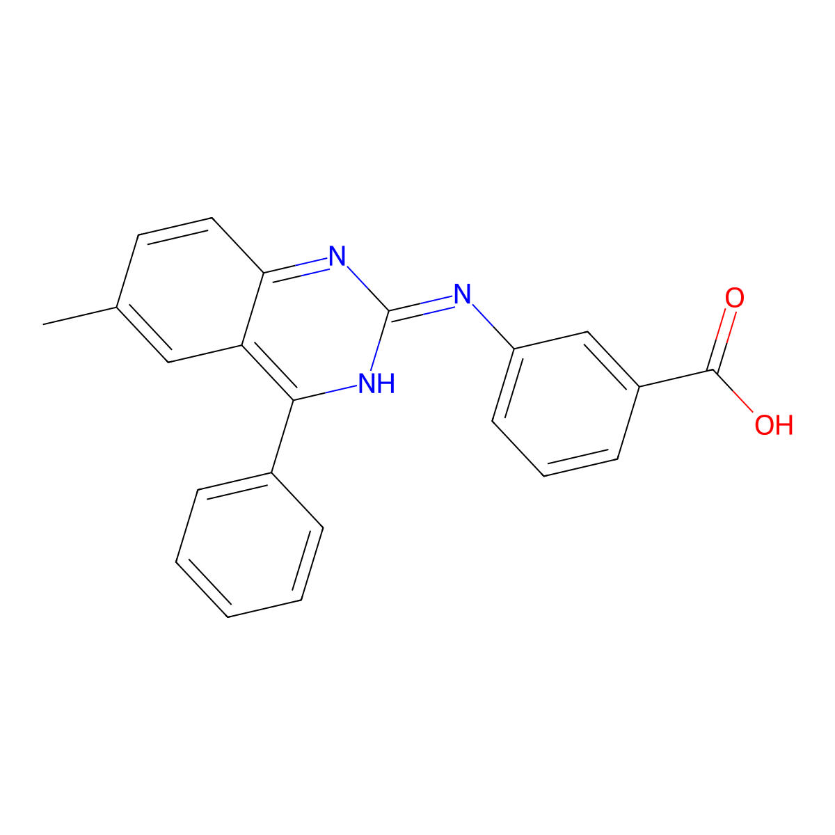 3-[(6-Methyl-4-phenyl-2-quinazolinyl)amino]benzoic acid molecular structure, CAS 332102-10-0