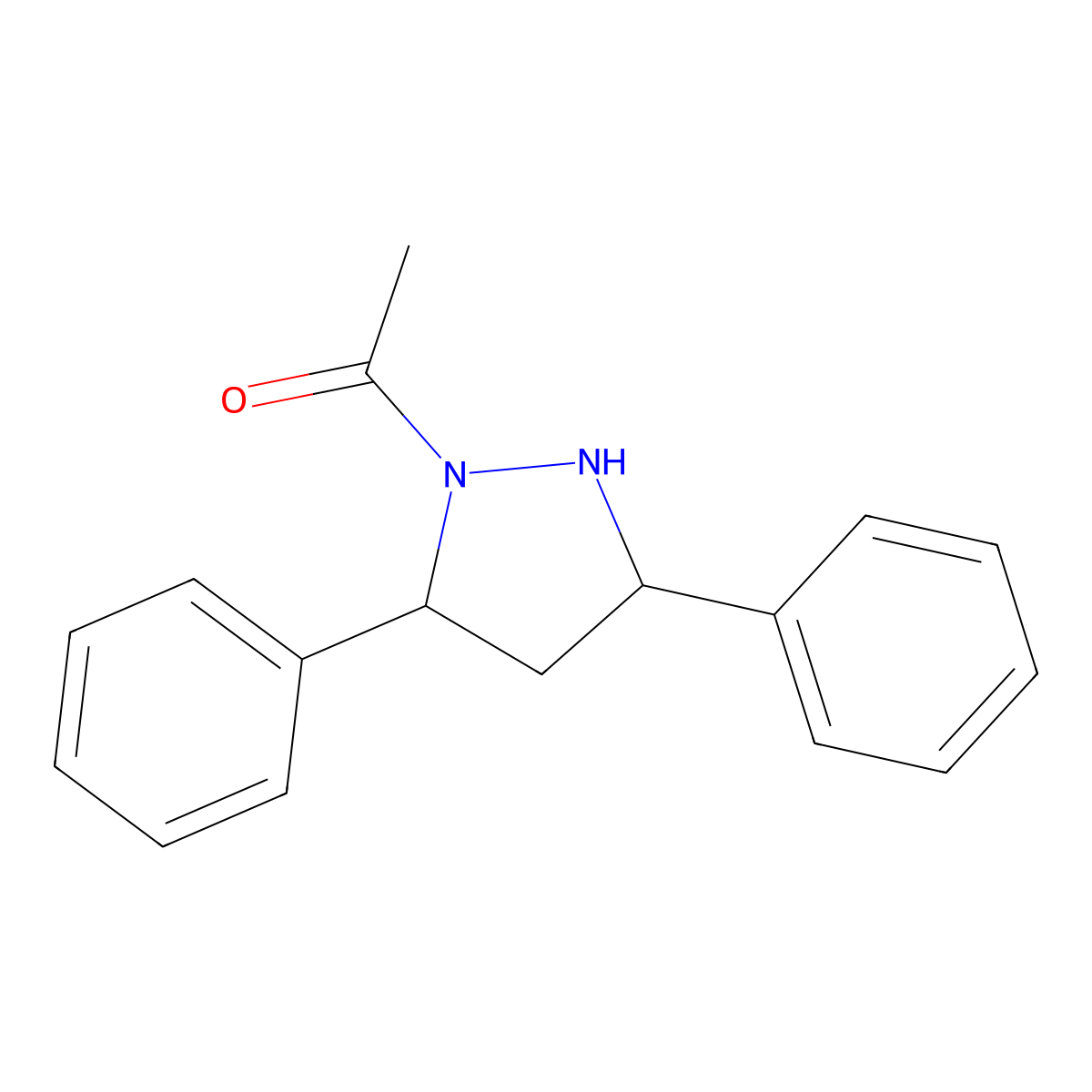 1-Acetyl-3,5-diphenylpyrazolidine molecular structure, CAS 332102-25-7