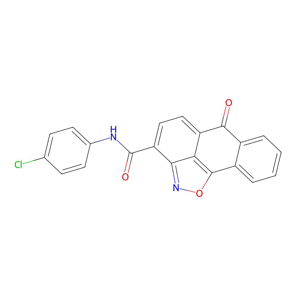 N-(4-chlorophenyl)-6-oxo-6H-anthra[1,9-cd]isoxazole-3-carboxamide molecular structure, CAS 332102-43-9