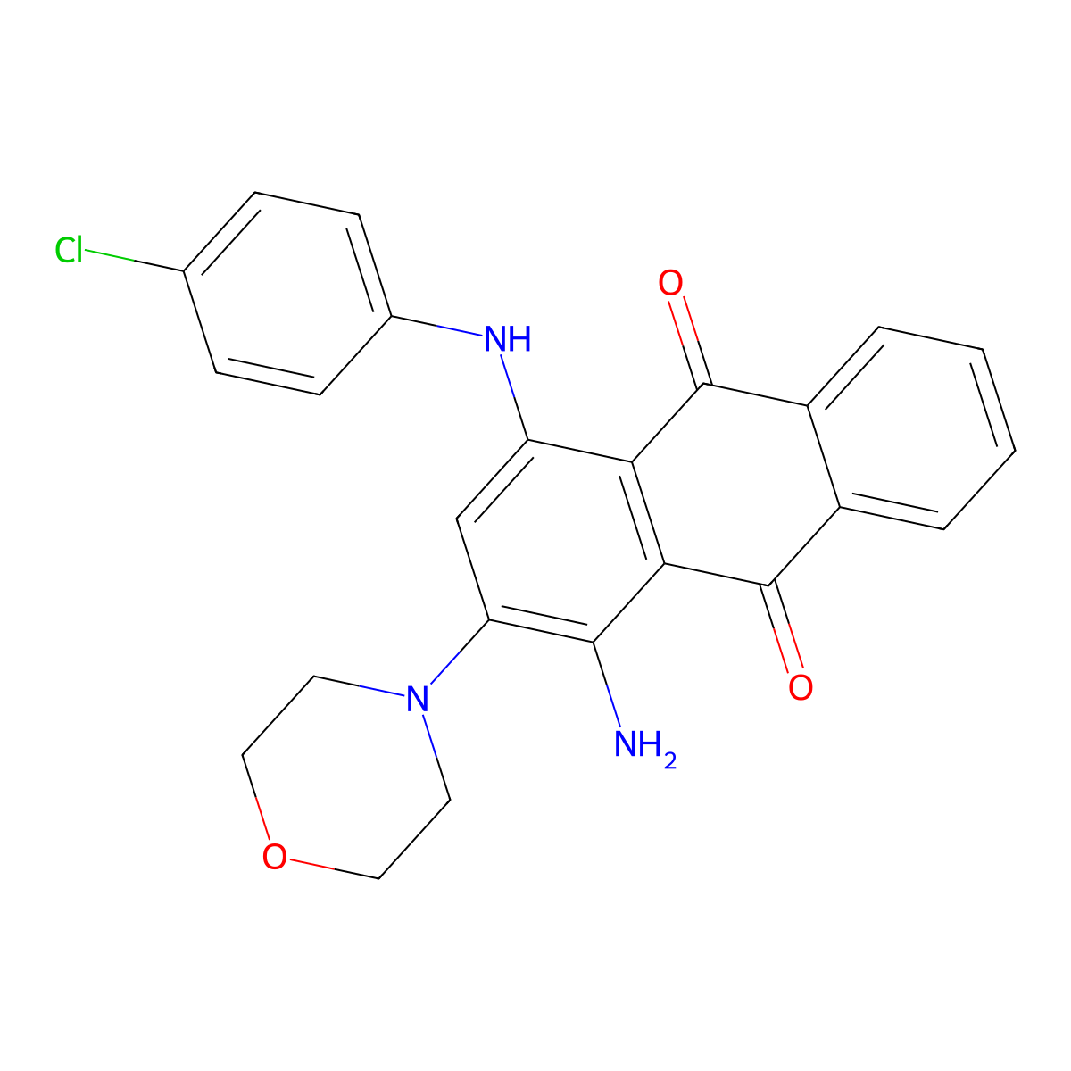 1-Amino-4-(4-chloroanilino)-2-morpholin-4-ylanthracene-9,10-dione molecular structure, CAS 332102-50-8