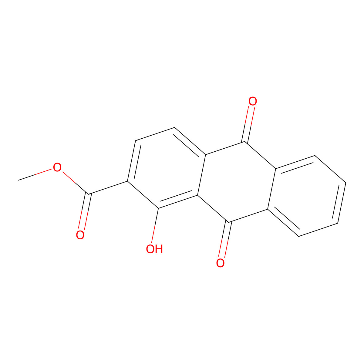 Methyl 1-hydroxy-9,10-dioxoanthracene-2-carboxylate molecular structure, CAS 332102-66-6
