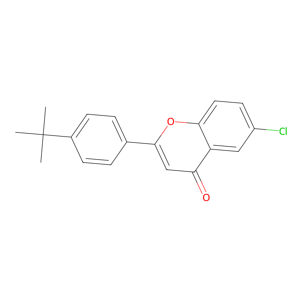 2-(4-tert-butylphenyl)-6-chloro-4H-chromen-4-one molecular structure, CAS 332102-79-1