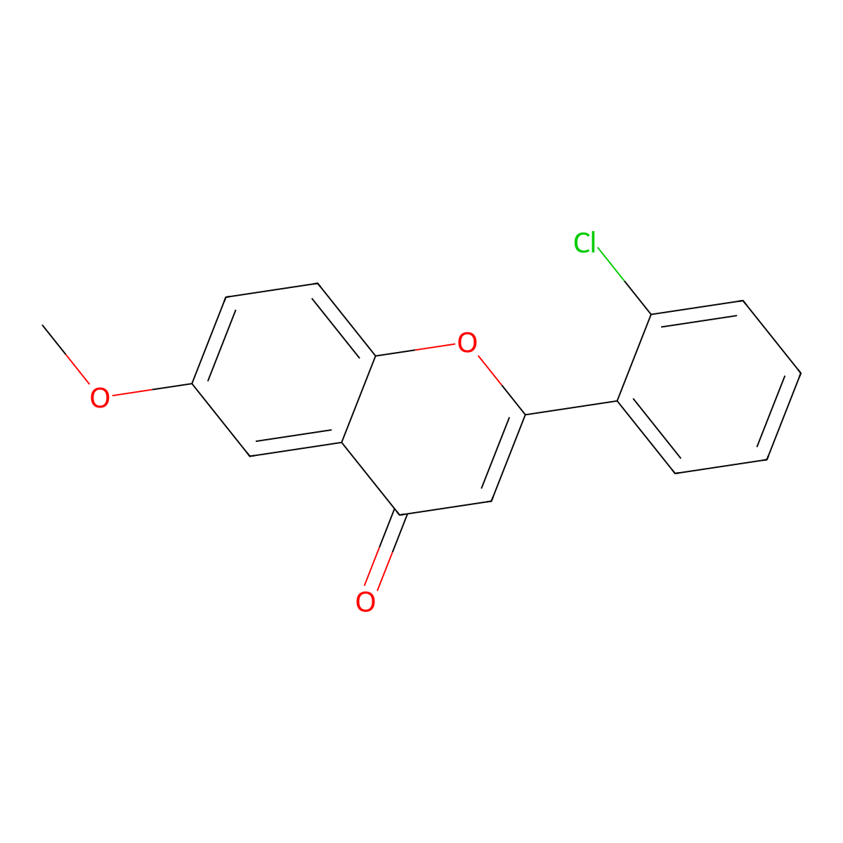 2-(2-chlorophenyl)-6-methoxy-4H-chromen-4-one molecular structure, CAS 332102-81-5
