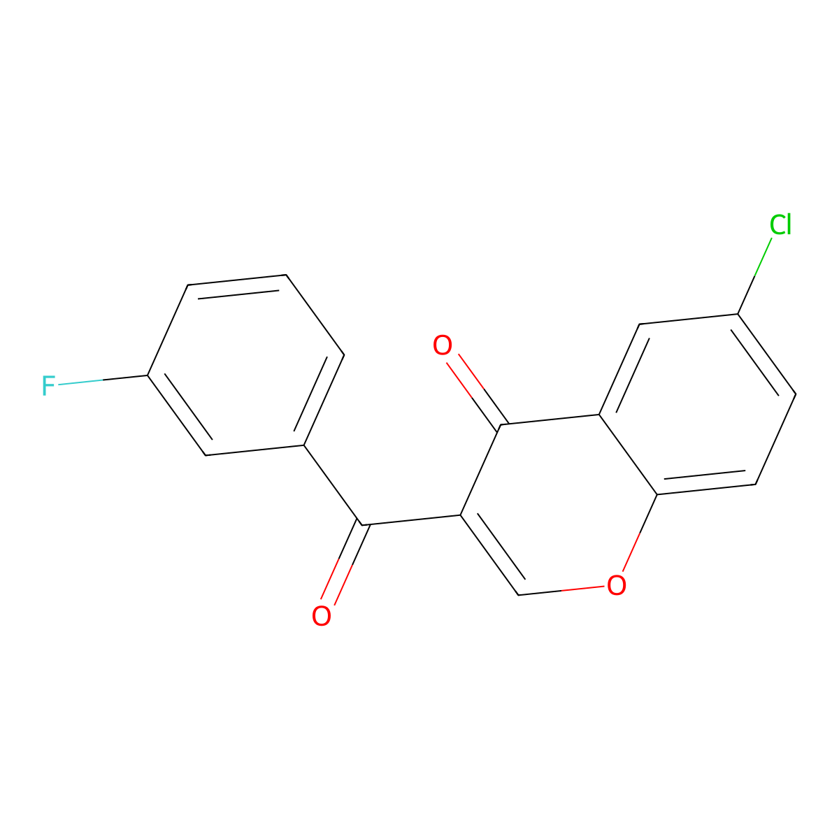 6-Chloro-3-(3-fluorobenzoyl)chromen-4-one molecular structure, CAS 332102-97-3
