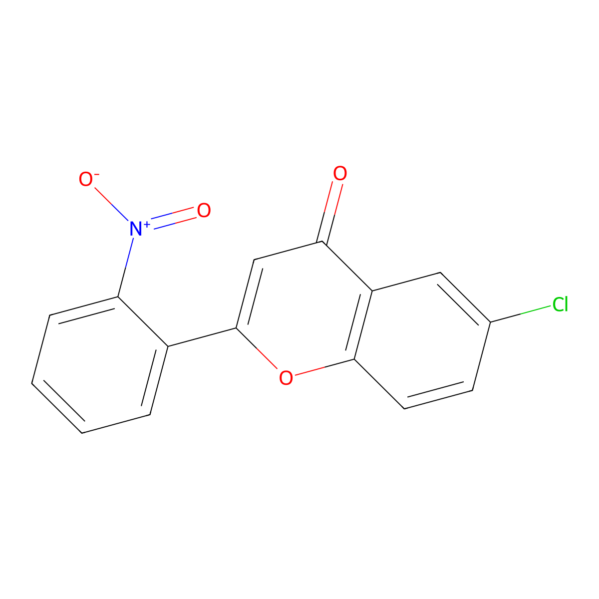 6-Chloro-2-(2-nitrophenyl)chromen-4-one molecular structure, CAS 332103-02-3