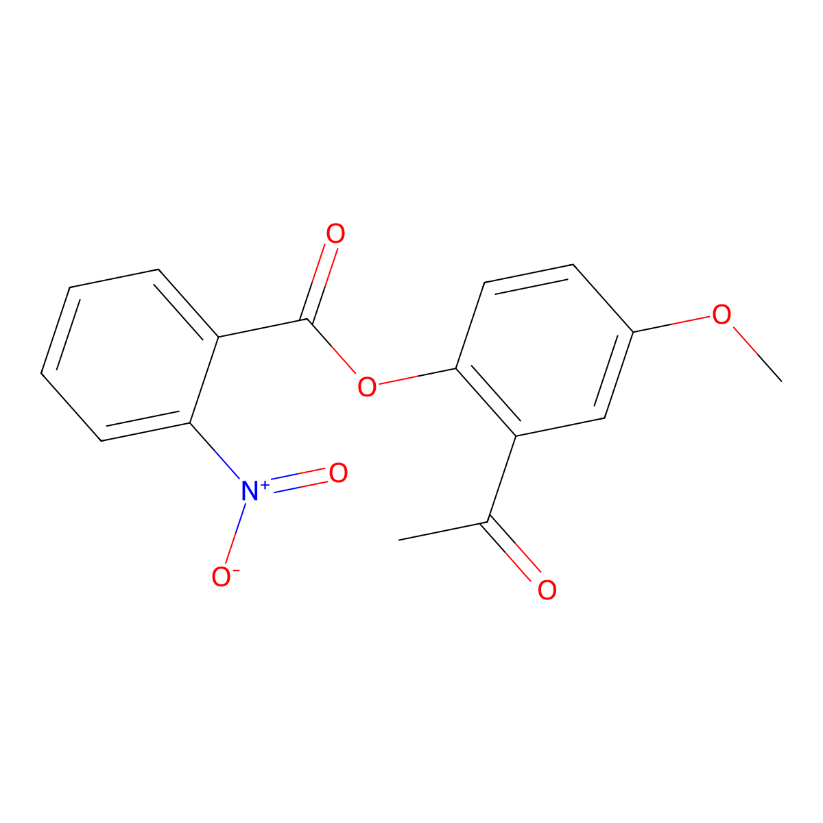 2-Acetyl-4-methoxyphenyl 2-nitrobenzoate molecular structure, CAS 332103-22-7