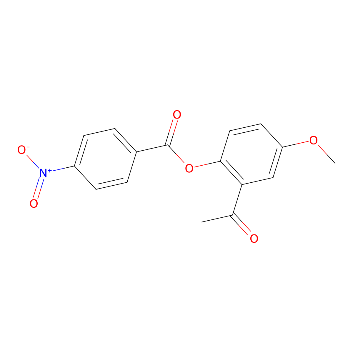 2-Acetyl-4-methoxyphenyl 4-nitrobenzoate molecular structure, CAS 332103-23-8