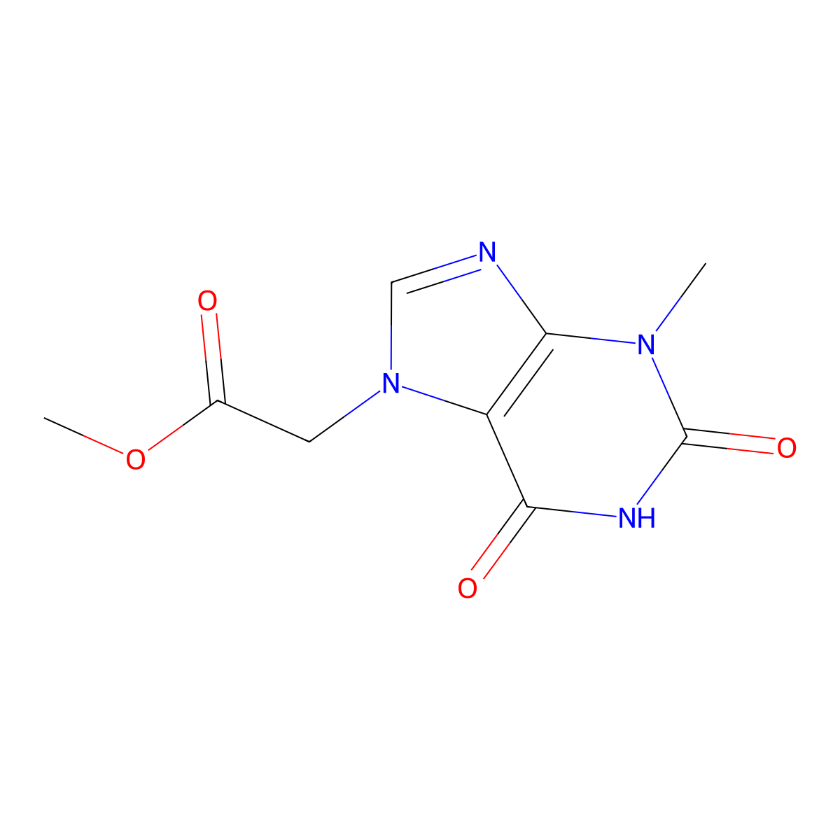 Methyl 2-(3-methyl-2,6-dioxopurin-7-yl)acetate molecular structure, CAS 332103-74-9