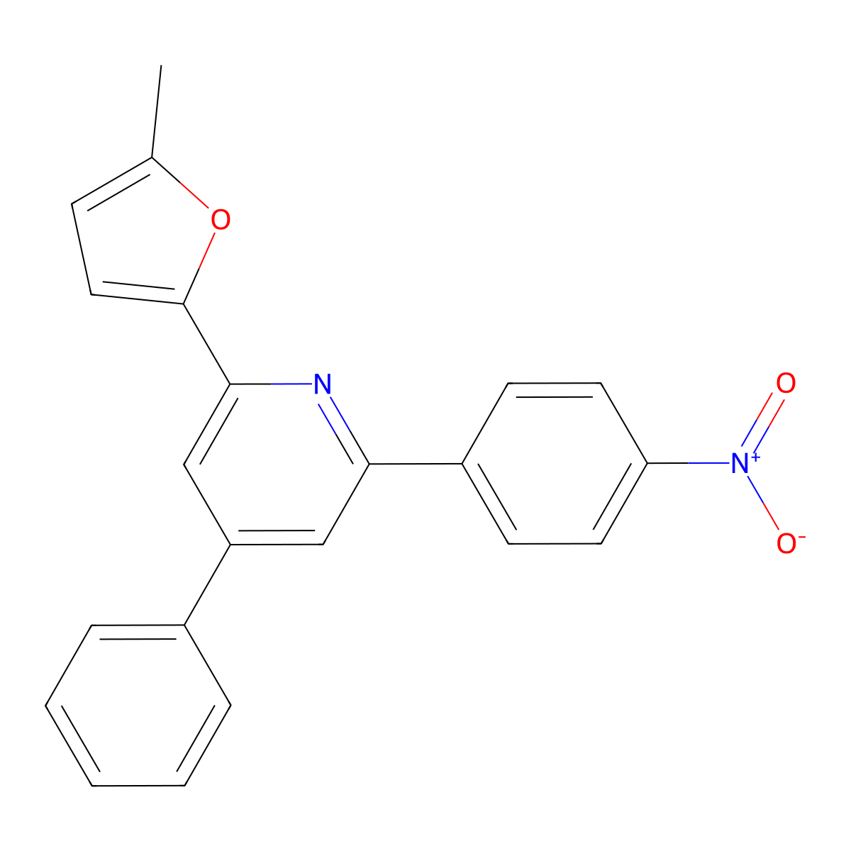 2-(5-Methyl-furan-2-yl)-6-(4-nitro-phenyl)-4-phenyl-pyridine molecular structure, CAS 332103-85-2