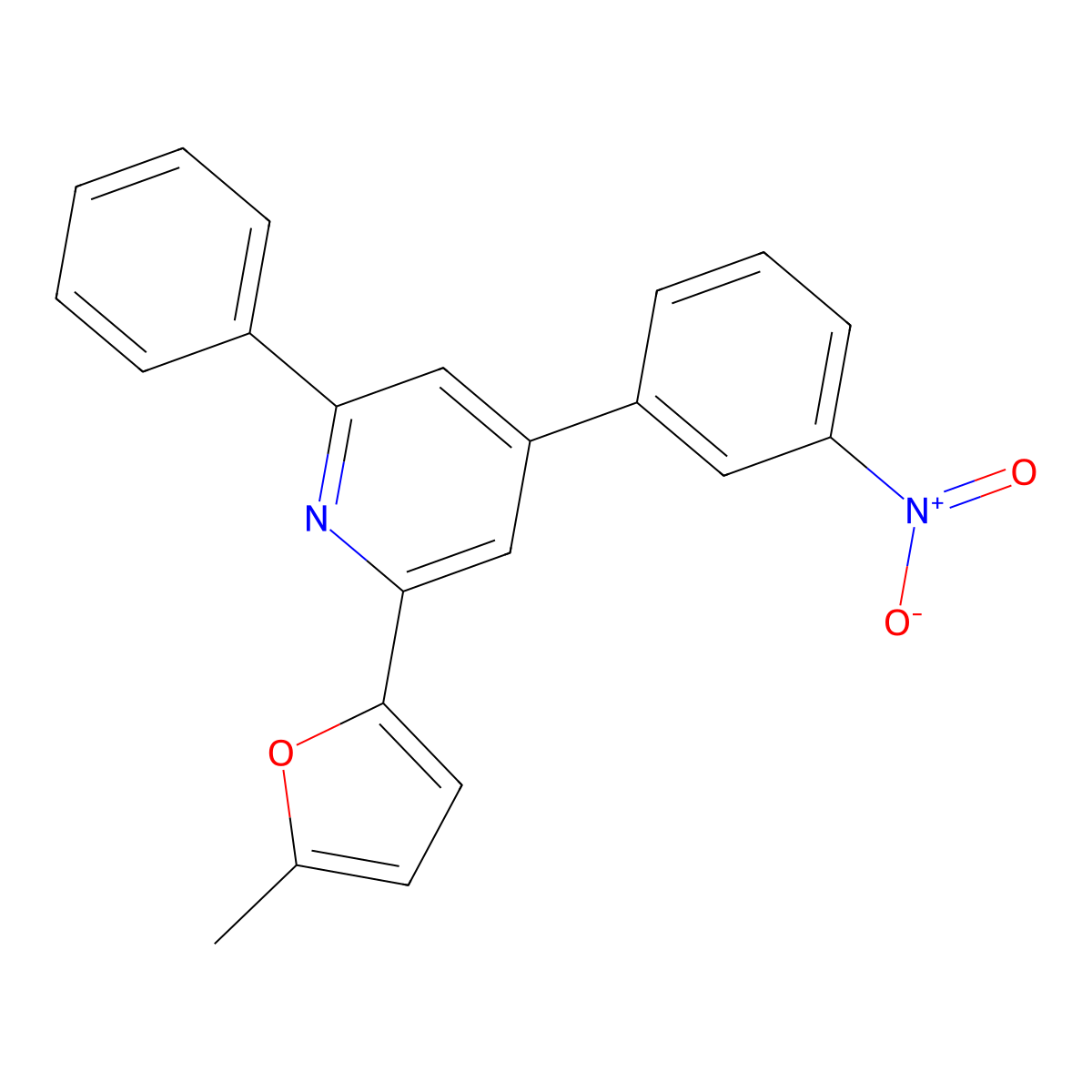 2-(5-Methyl-furan-2-yl)-4-(3-nitro-phenyl)-6-phenyl-pyridine molecular structure, CAS 332103-86-3