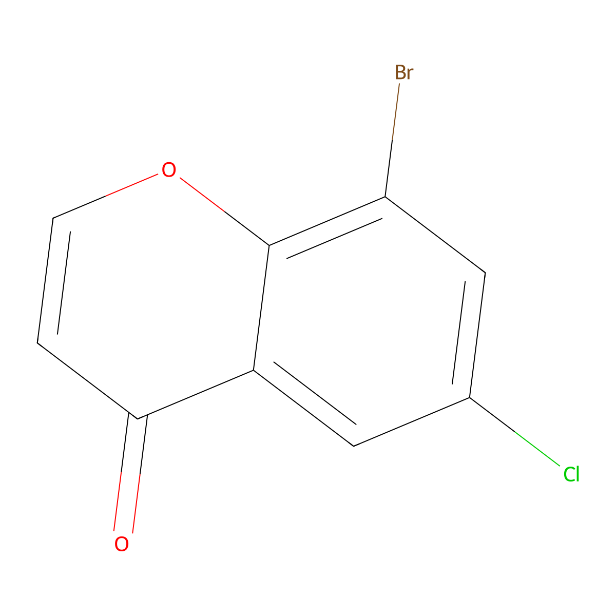 8-Bromo-6-chloro-4H-chromen-4-one molecular structure, CAS 332104-20-8